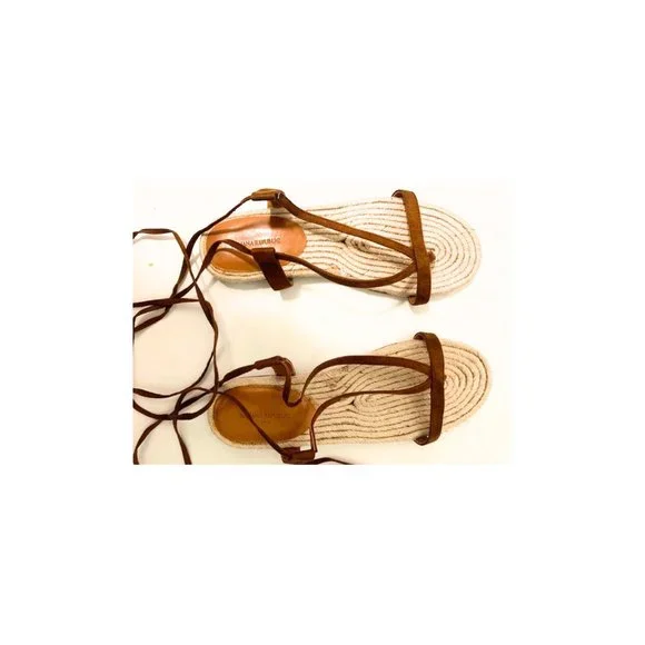 NWOT STRAPPY ESPADRILLE COGNAC - Picture 4 of 7